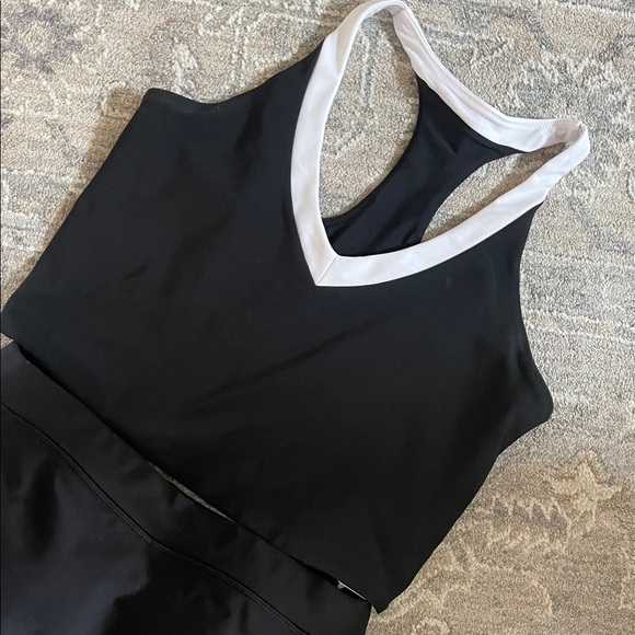 YPB Black and White Athletic Tank and Skirt Set - Picture 2 of 5